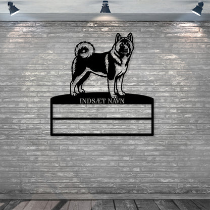 Personlig American Akita metal navneskilt til rosetter..