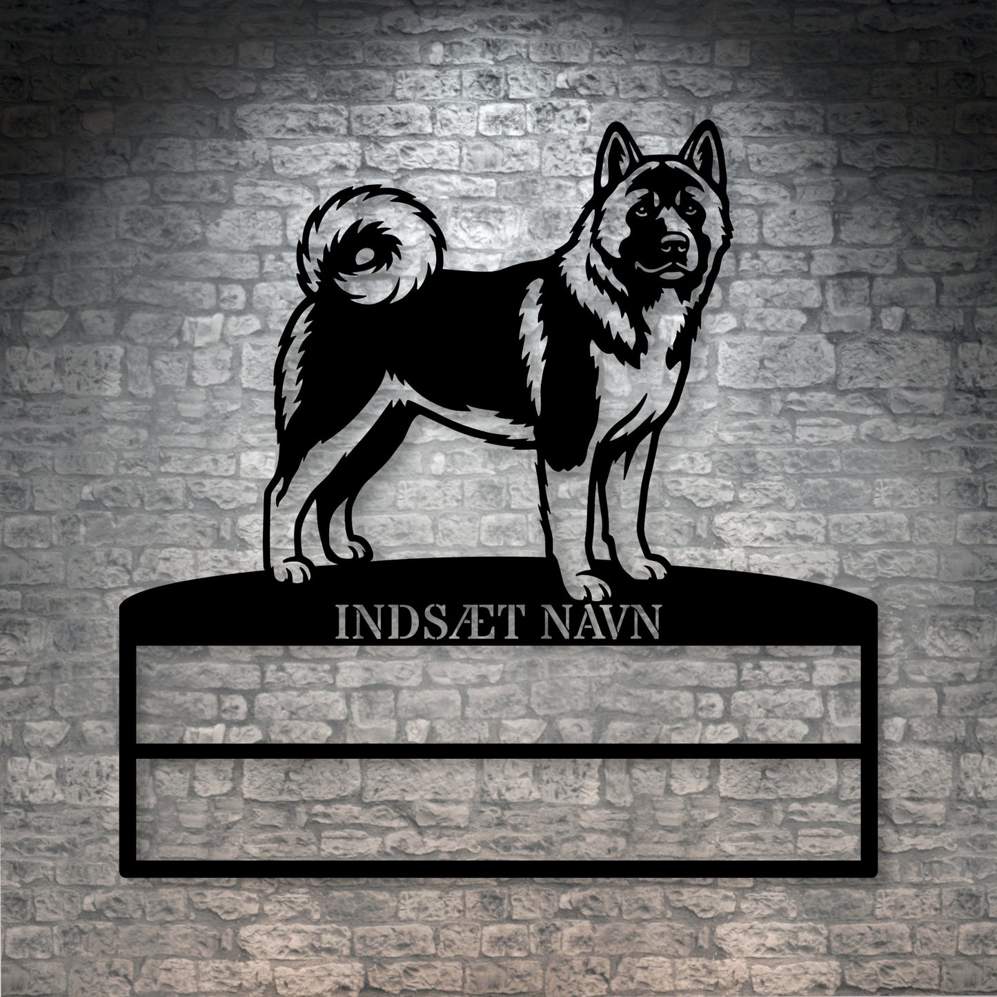Personlig American Akita metal navneskilt til rosetter