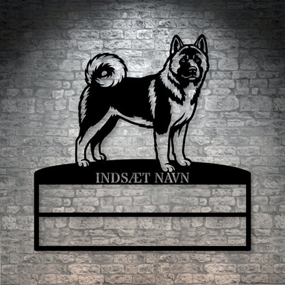 Personlig American Akita metal navneskilt til rosetter