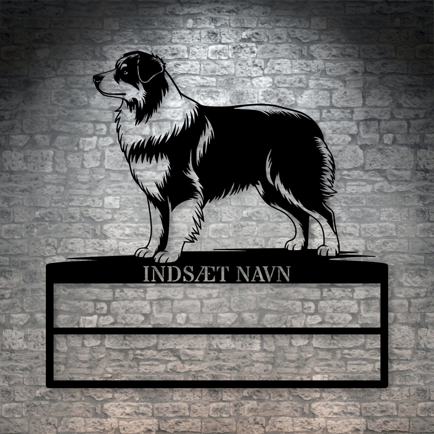 Personlig Australsk hyrdehund væg metalskilt med personlig tekst til rosetter. Unik Gaveide til hundeejer..