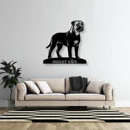 Personlig Bullmastiff metalskilt med hundenavn....