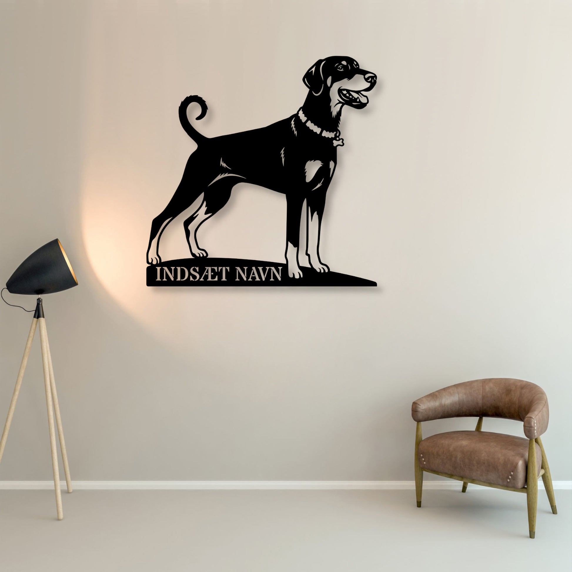 Personlig Doberman metalskilt med hundenavn...