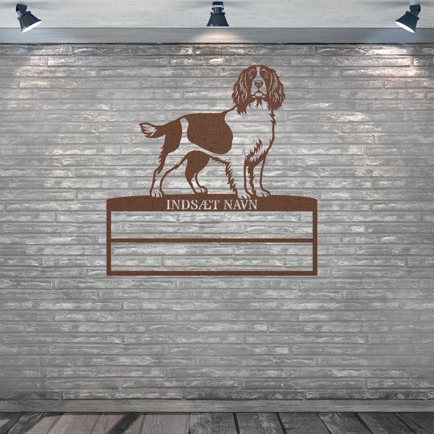 Personlig Engelsk Springer Spaniel brun metal navneskilt til rosetter...
