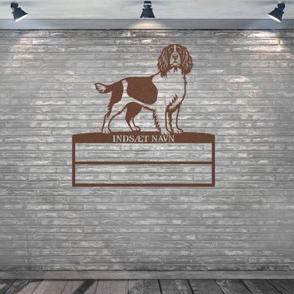 Personlig Engelsk Springer Spaniel brun metal navneskilt til rosetter...
