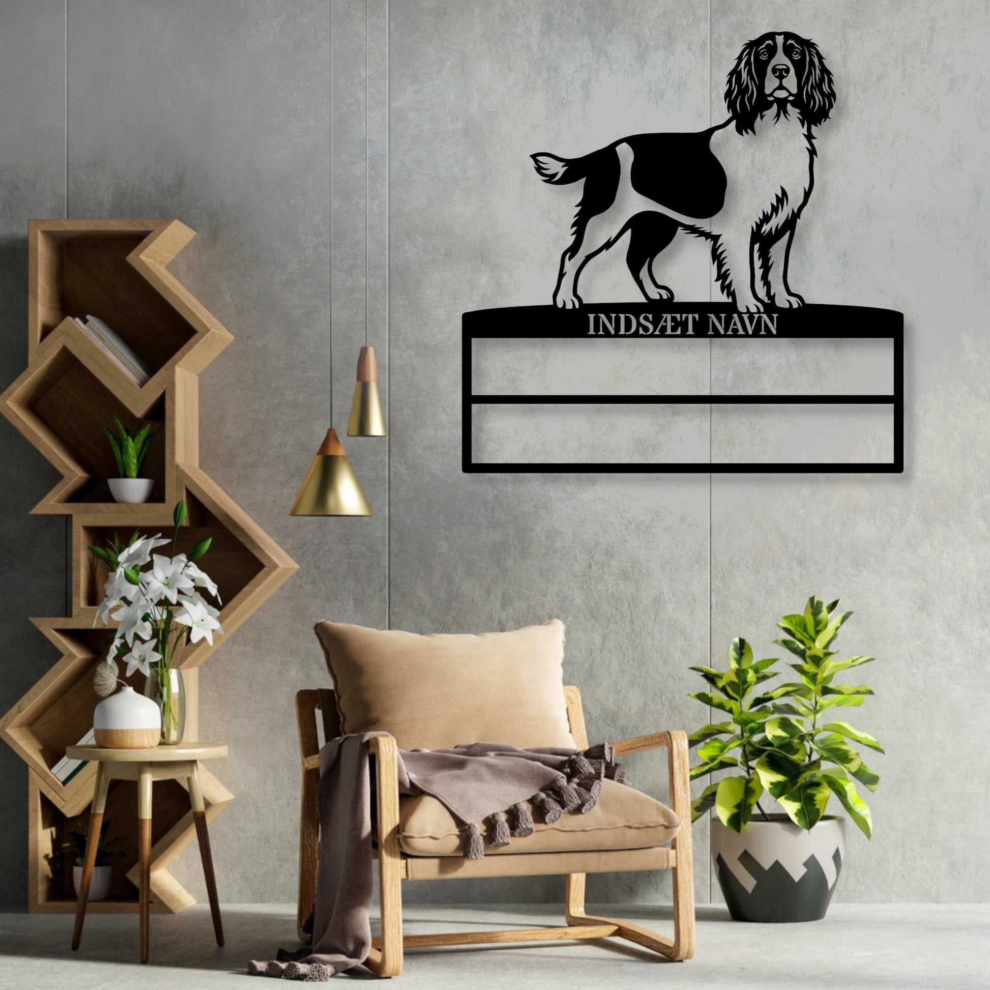 Personlig Engelsk Springer Spaniel metal navneskilt til rosetter...