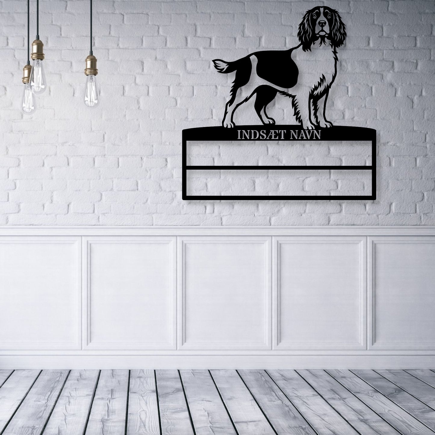 Personlig Engelsk Springer Spaniel metal navneskilt til rosetter..
