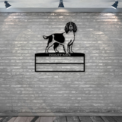 Personlig Engelsk Springer Spaniel metal navneskilt til rosetter.