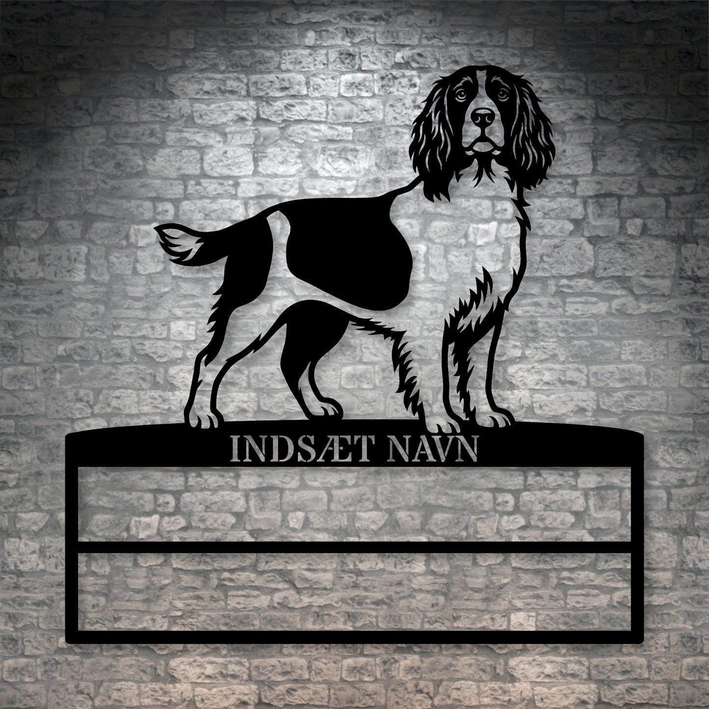 Personlig Engelsk Springer Spaniel metal navneskilt til rosetter