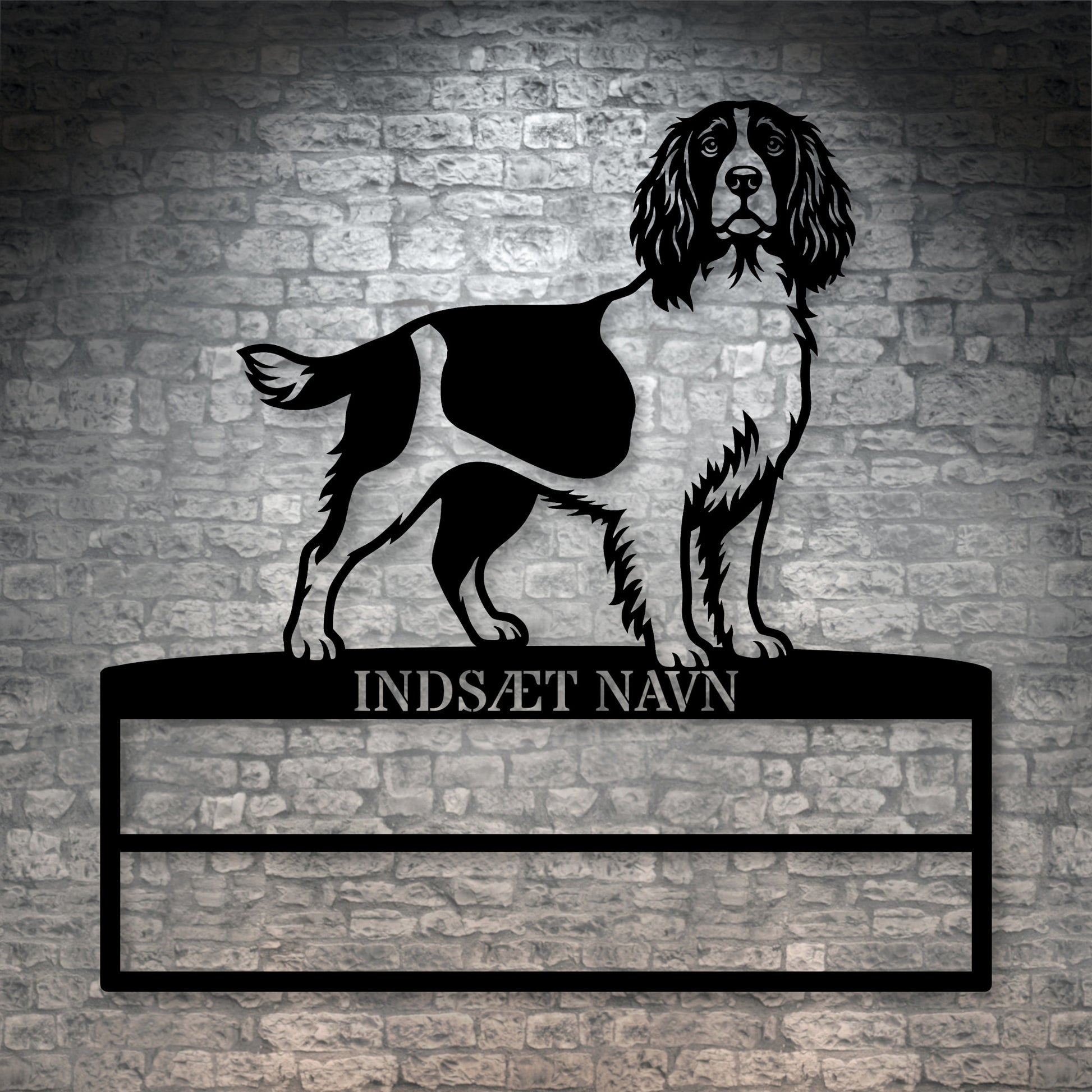 Personlig Engelsk Springer Spaniel metal navneskilt til rosetter