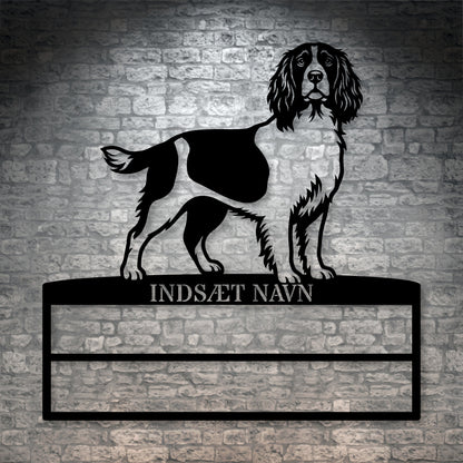 Personlig Engelsk Springer Spaniel metal navneskilt til rosetter