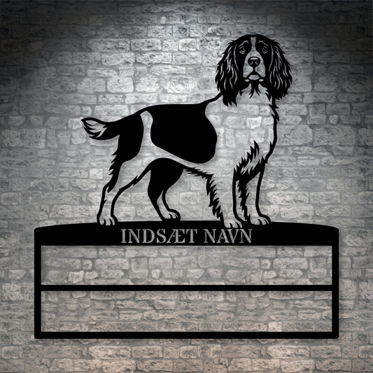 Personlig Engelsk Springer Spaniel metal navneskilt til rosetter