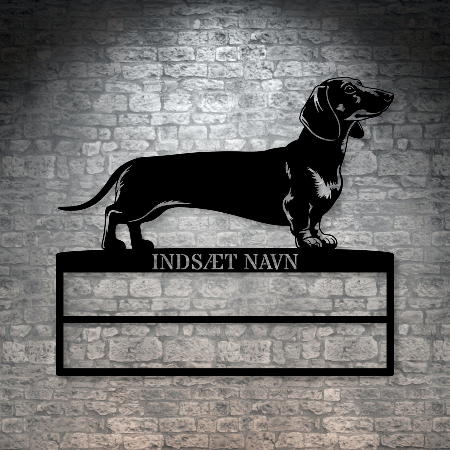 Personlig Gravhund rosette display metalskilt med personlig tekst og navn. Unik Gaveide til hundeejer....