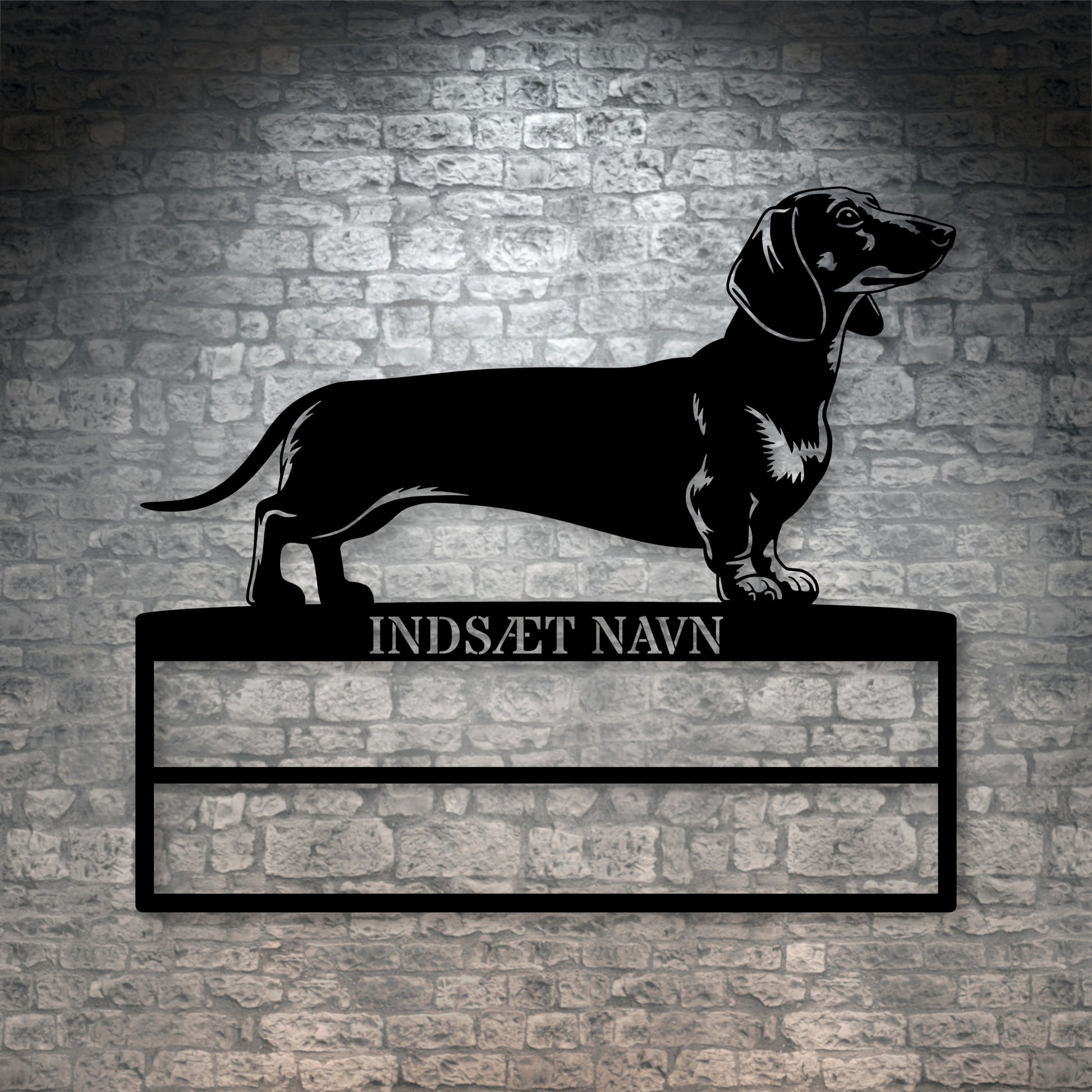 Personlig Gravhund rosette display metalskilt med personlig tekst og navn. Unik Gaveide til hundeejer....