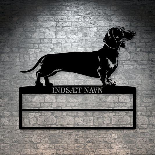 Personlig Gravhund rosette display metalskilt med personlig tekst og navn. Unik Gaveide til hundeejer....