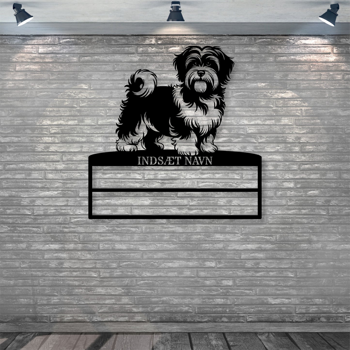 Personlig Havaneser rosette display metalskilt med personlig tekst og navn. Unik Gaveide til hundeejeren..