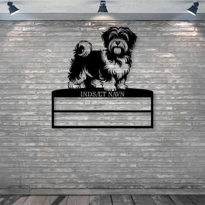 Personlig Havaneser rosette display metalskilt med personlig tekst og navn. Unik Gaveide til hundeejeren..