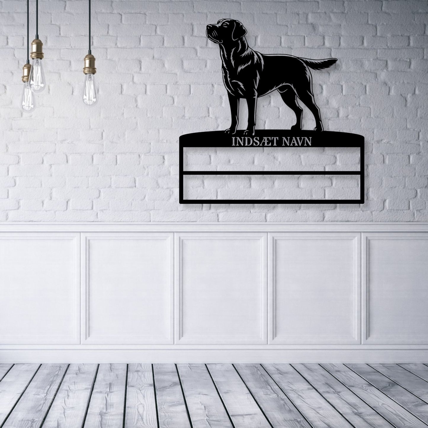 Personlig Labrador Retriever rosette display metalskilt med personlig tekst og navn. Unik Gaveide til hundeejeren...