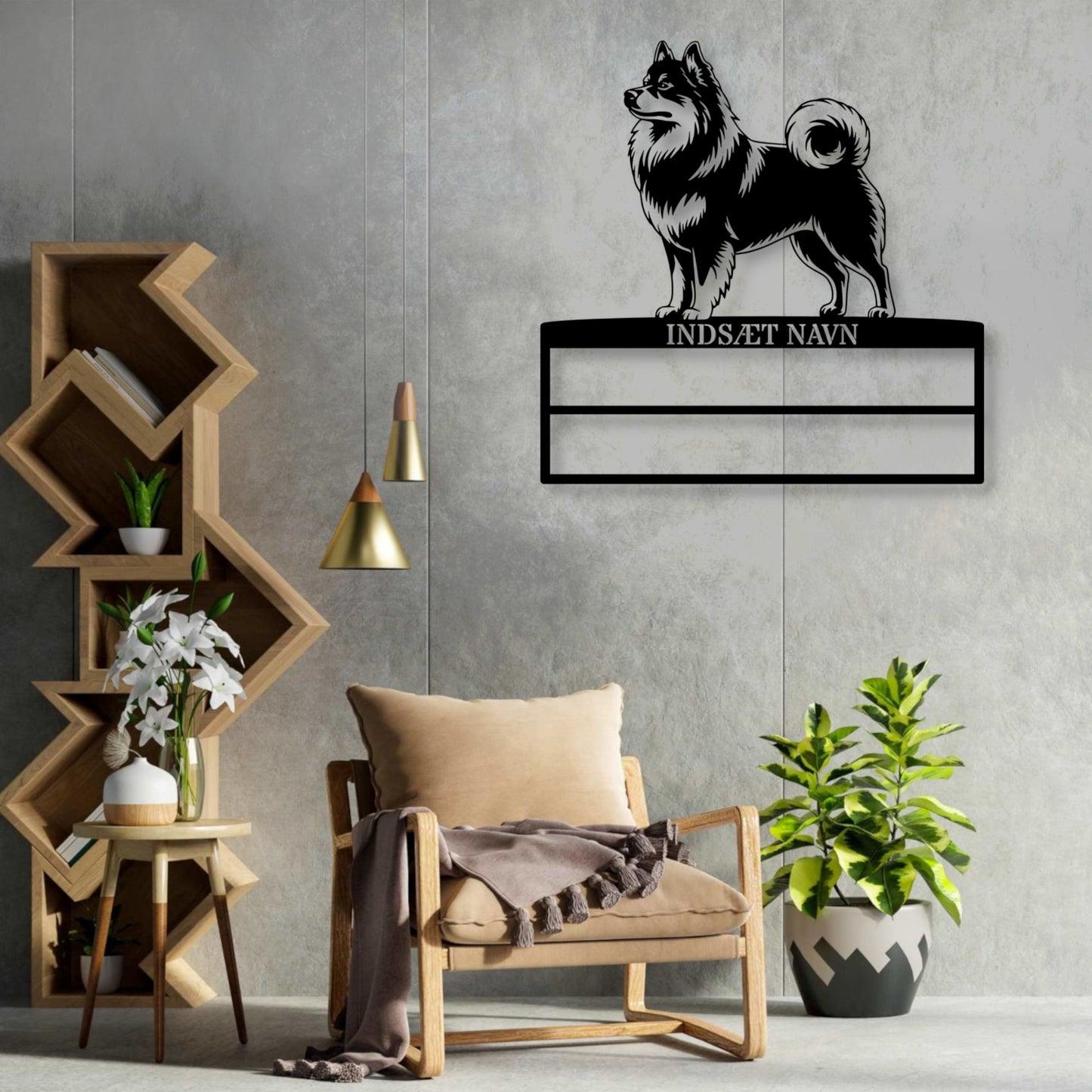 Personlig  Mittelspitz rosette display metalskilt med personlig tekst og navn. Unik Gaveide til hundeejeren....