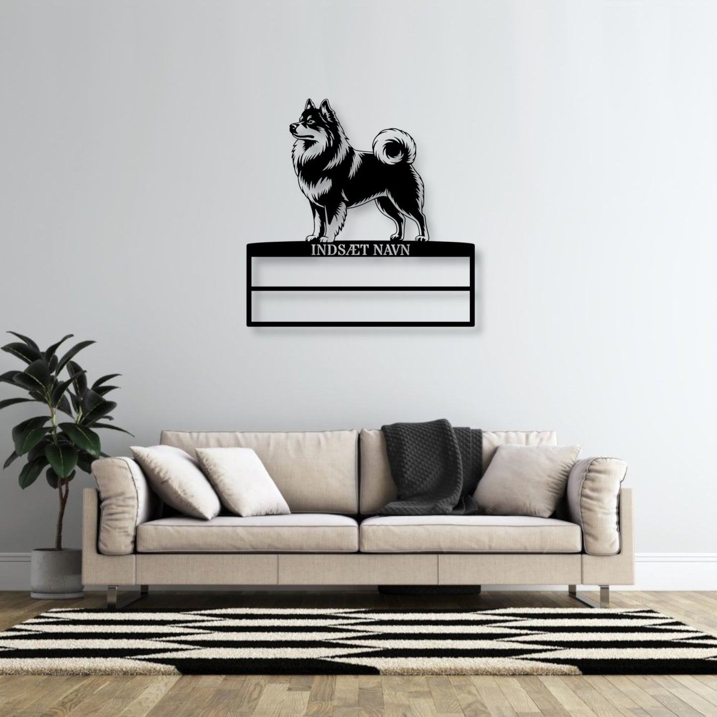 Personlig  Mittelspitz rosette display metalskilt med personlig tekst og navn. Unik Gaveide til hundeejeren...