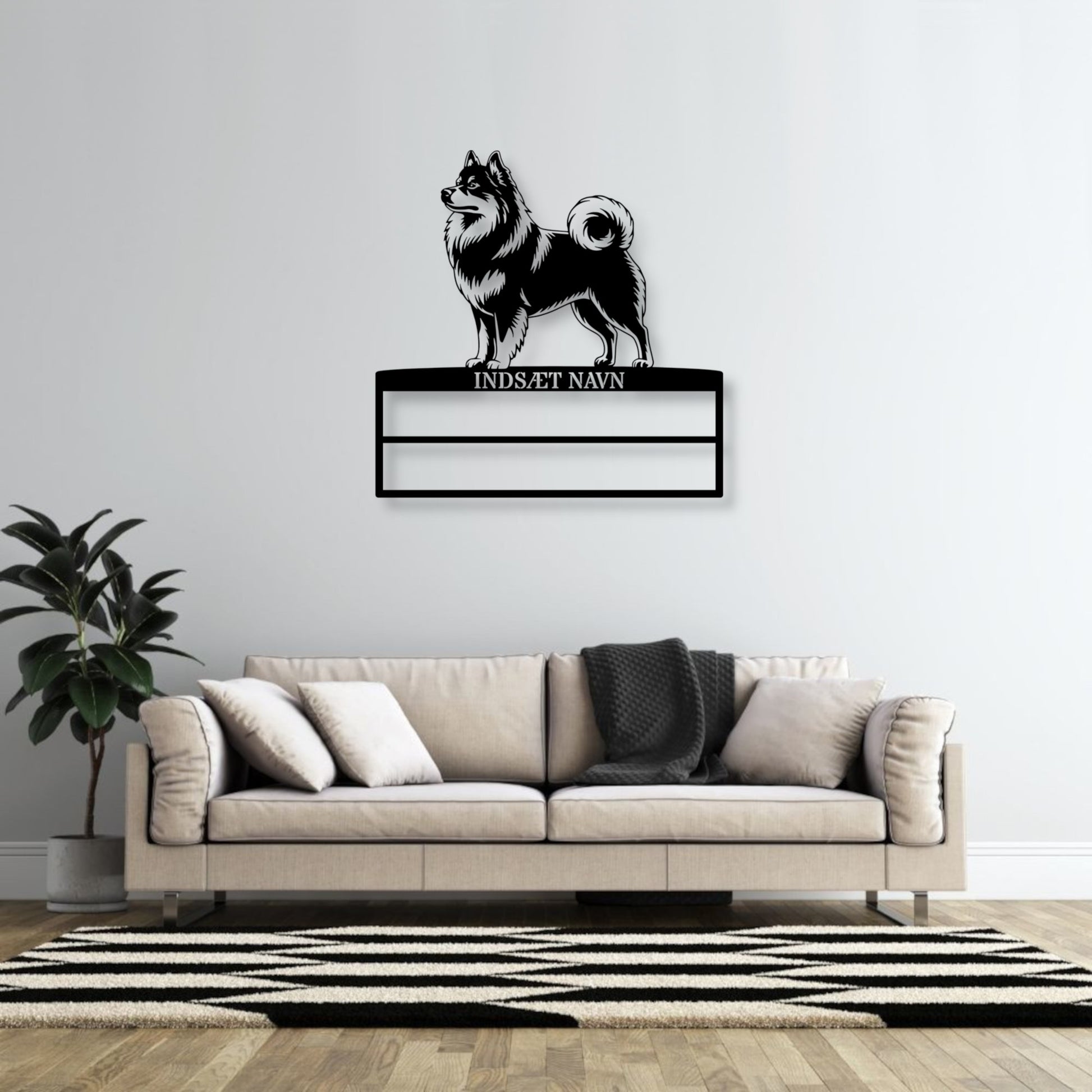 Personlig  Mittelspitz rosette display metalskilt med personlig tekst og navn. Unik Gaveide til hundeejeren...