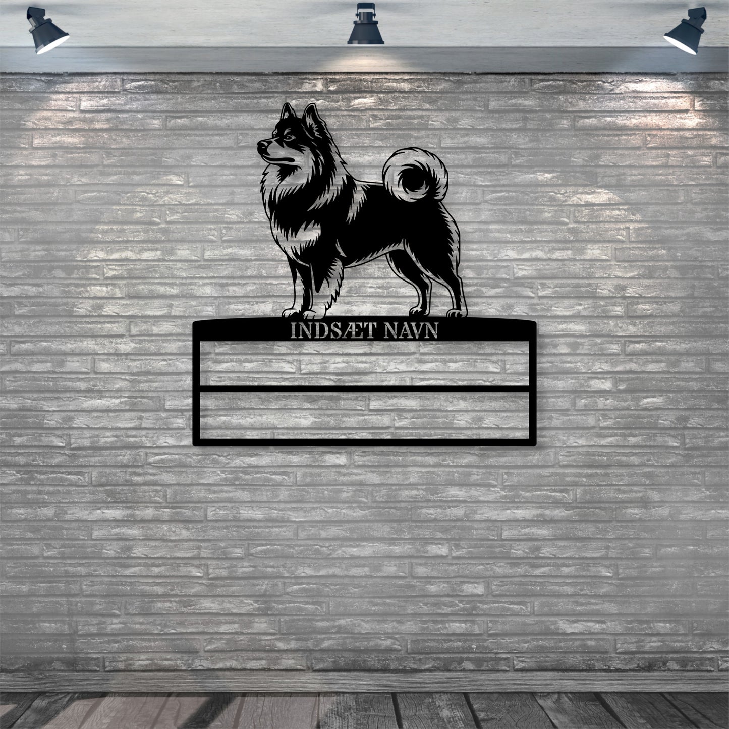 Personlig  Mittelspitz rosette display metalskilt med personlig tekst og navn. Unik Gaveide til hundeejeren..