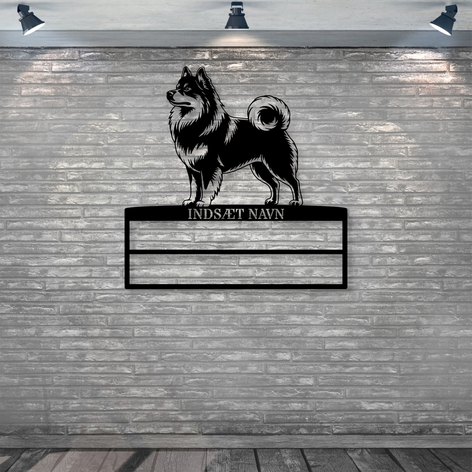 Personlig  Mittelspitz rosette display metalskilt med personlig tekst og navn. Unik Gaveide til hundeejeren..