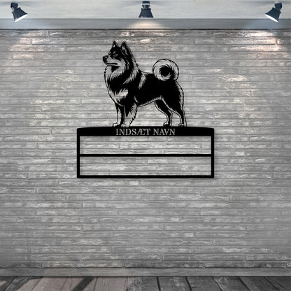 Personlig  Mittelspitz rosette display metalskilt med personlig tekst og navn. Unik Gaveide til hundeejeren..