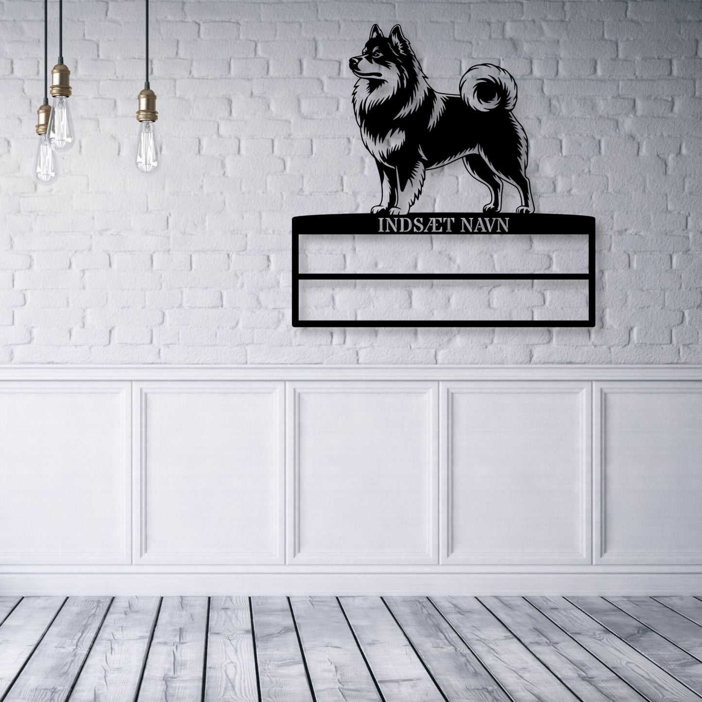 Personlig  Mittelspitz rosette display metalskilt med personlig tekst og navn. Unik Gaveide til hundeejeren.