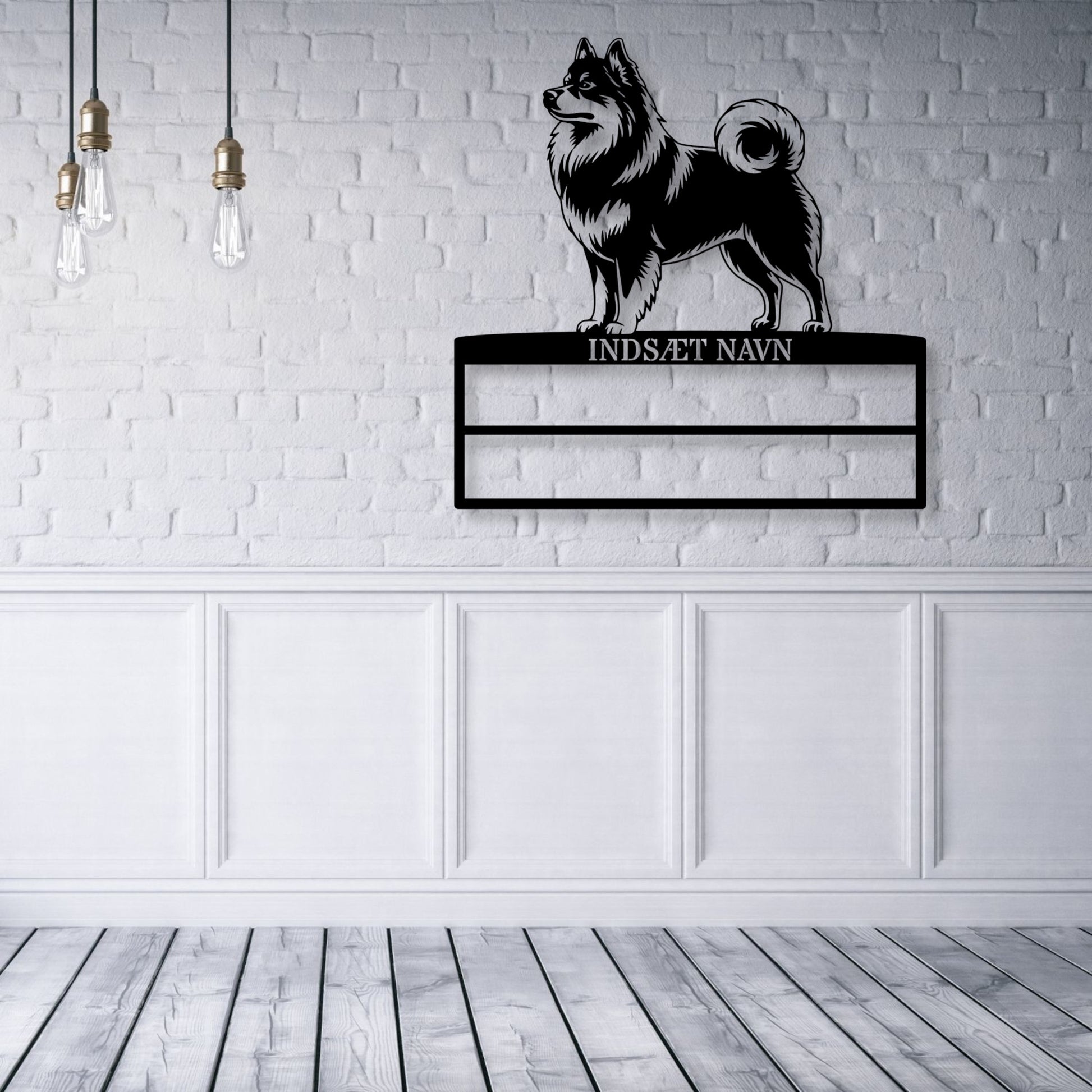 Personlig  Mittelspitz rosette display metalskilt med personlig tekst og navn. Unik Gaveide til hundeejeren.