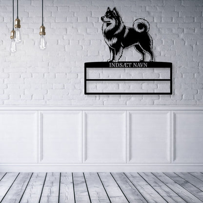 Personlig  Mittelspitz rosette display metalskilt med personlig tekst og navn. Unik Gaveide til hundeejeren.