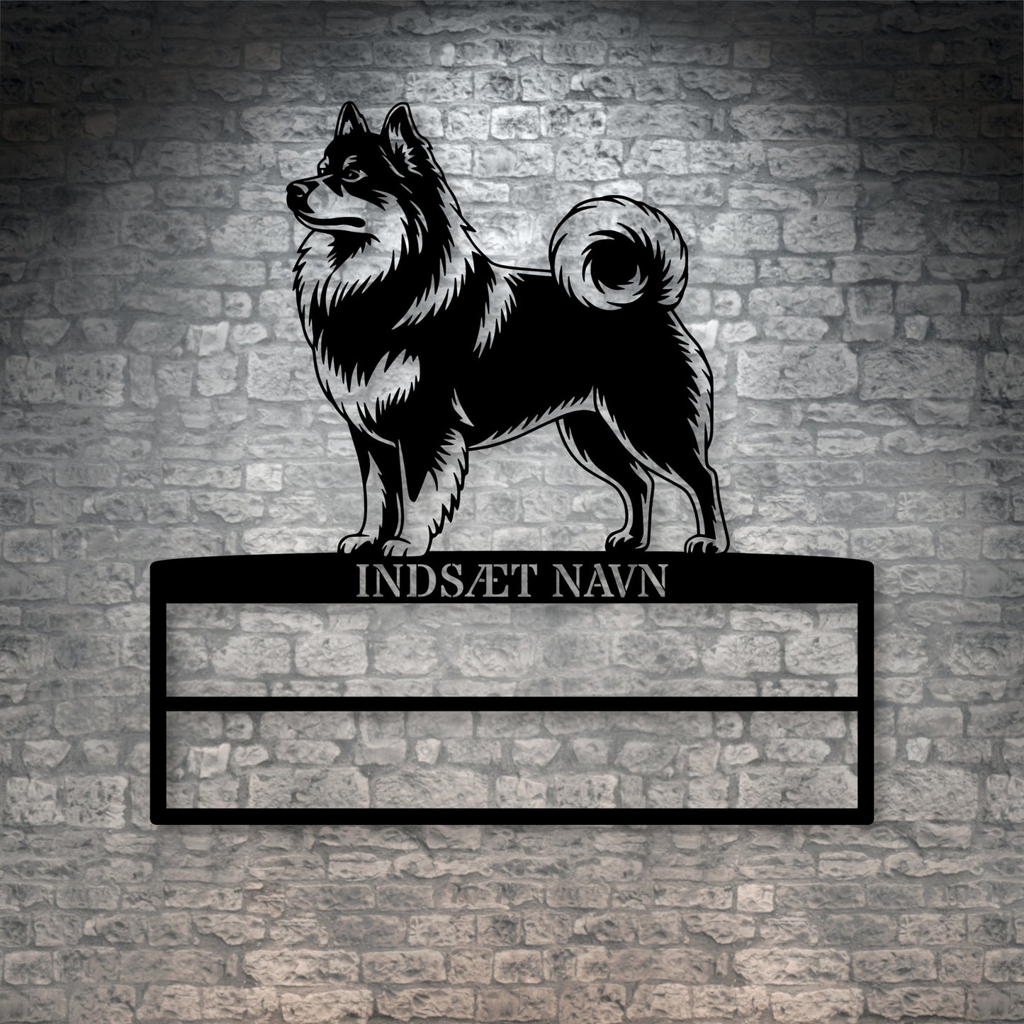 Personlig  Mittelspitz rosette display metalskilt med personlig tekst og navn. Unik Gaveide til hundeejeren