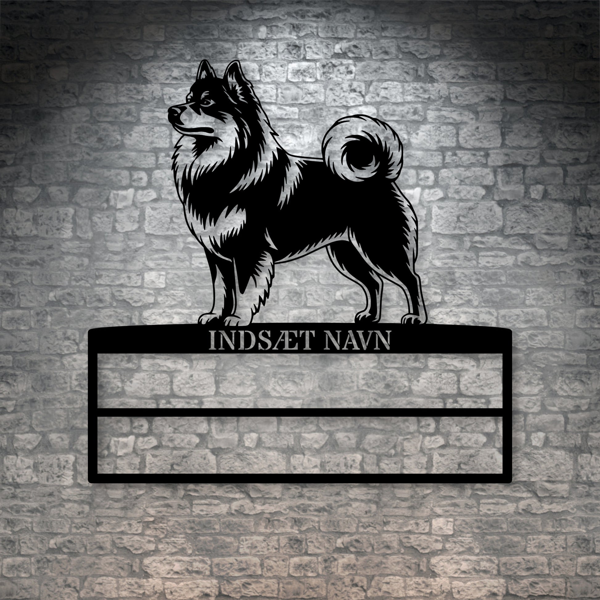 Personlig  Mittelspitz rosette display metalskilt med personlig tekst og navn. Unik Gaveide til hundeejeren