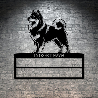 Personlig  Mittelspitz rosette display metalskilt med personlig tekst og navn. Unik Gaveide til hundeejeren