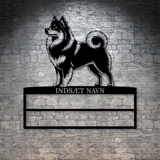 Personlig  Mittelspitz rosette display metalskilt med personlig tekst og navn. Unik Gaveide til hundeejeren