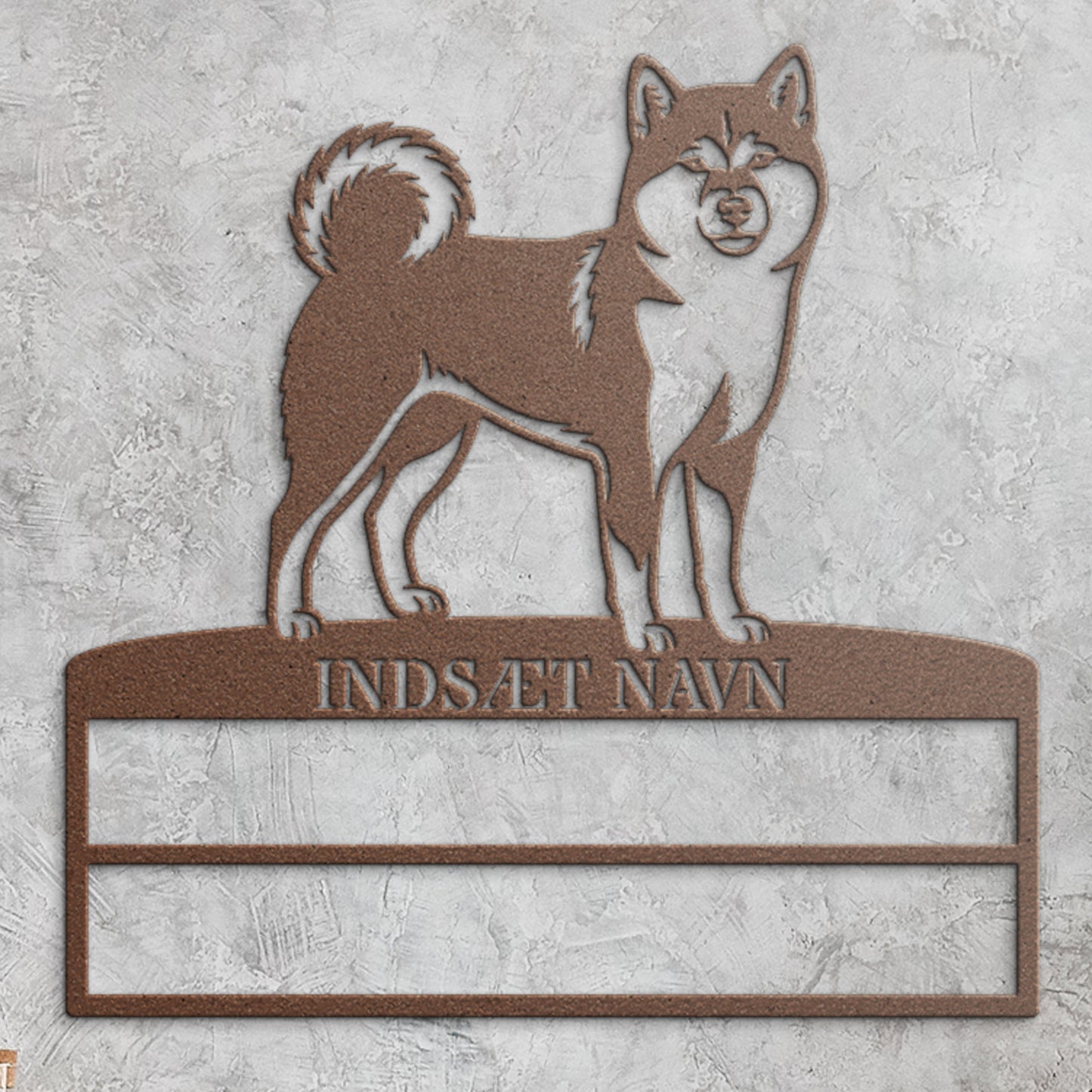 Personlig Shiba brun metal navneskilt display til rosetter