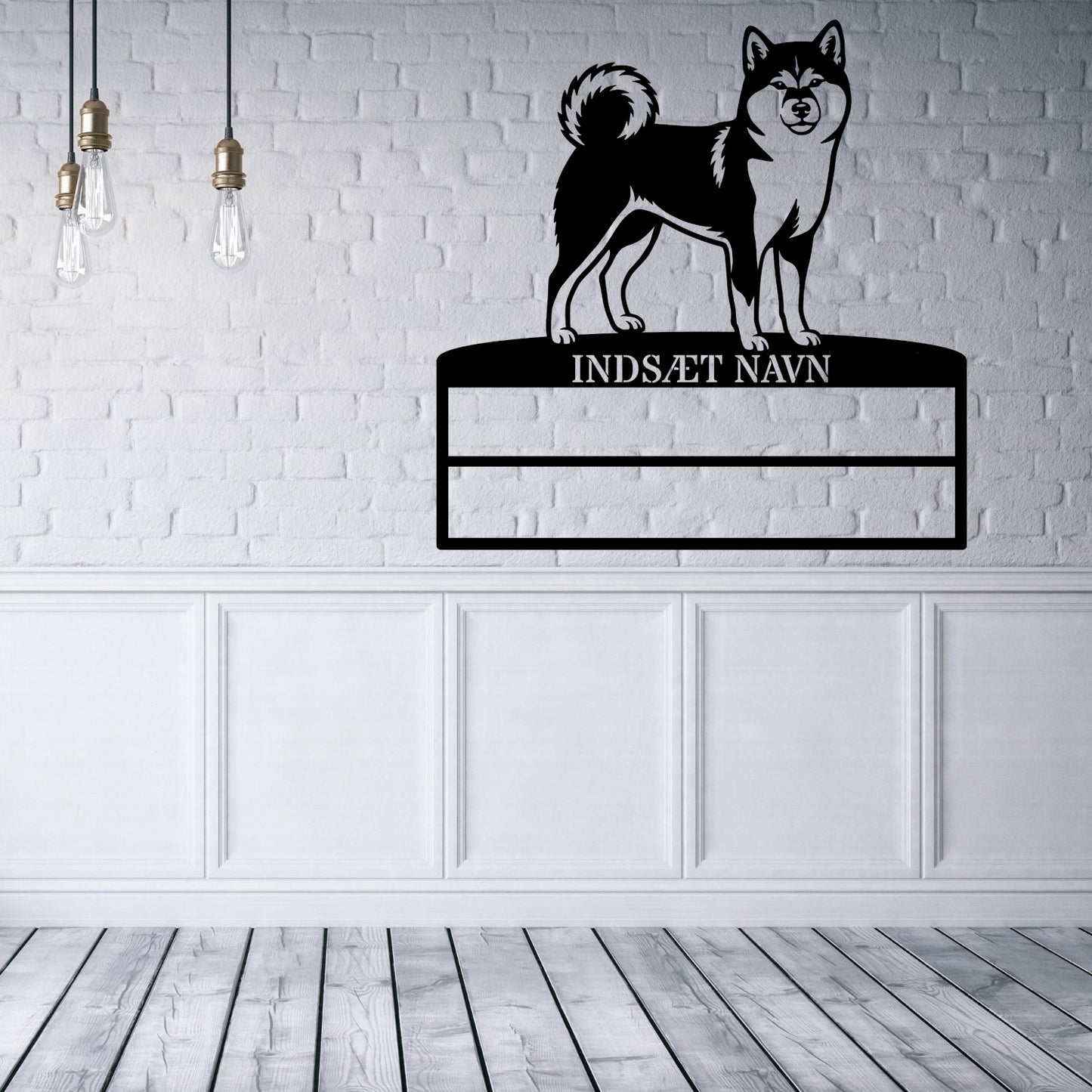 Personlig Shiba metal navneskilt display til rosetter.