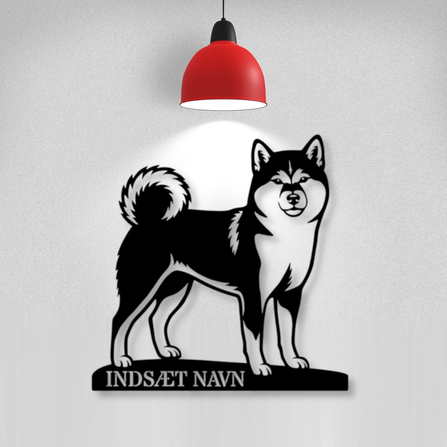 Personlig Shiba metalskilt med hundenavn.....