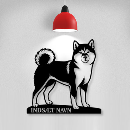 Personlig Shiba metalskilt med hundenavn.....