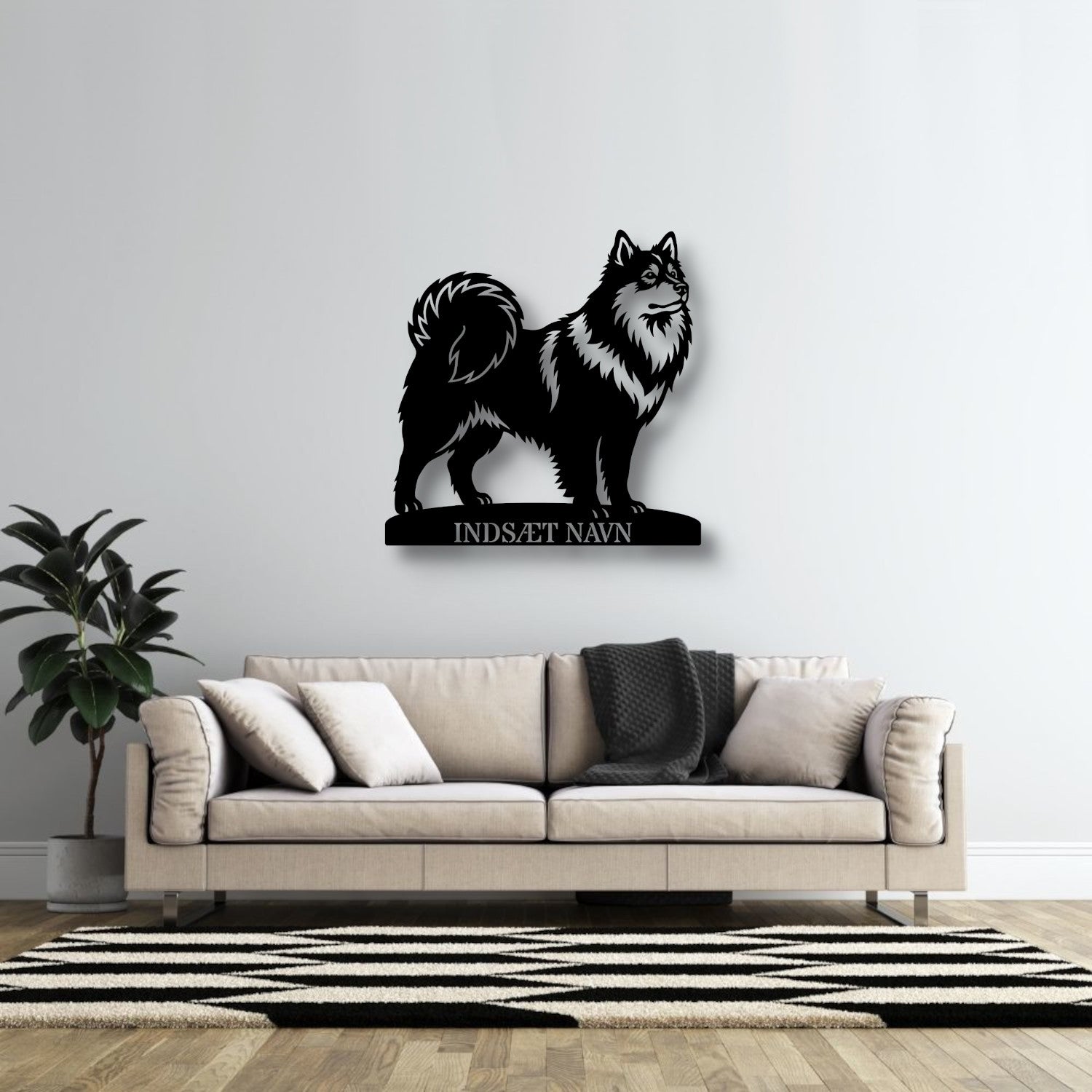 Personlig Svensk lapphund metalskilt med hundenavn...