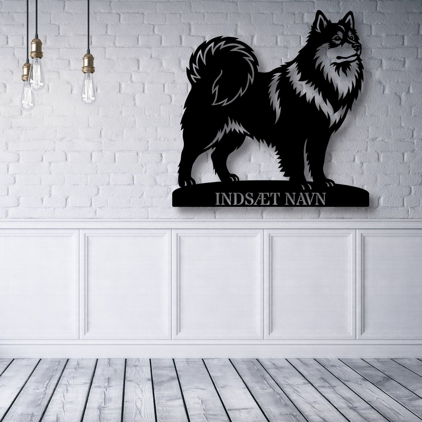 Personlig Svensk lapphund metalskilt med hundenavn..