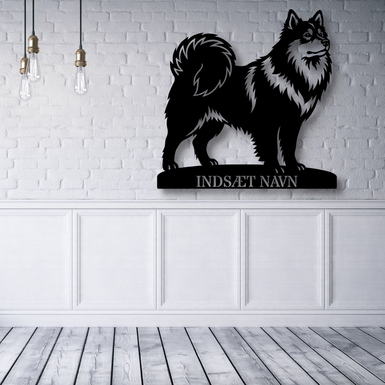 Personlig Svensk lapphund metalskilt med hundenavn..