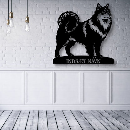Personlig Svensk lapphund metalskilt med hundenavn..