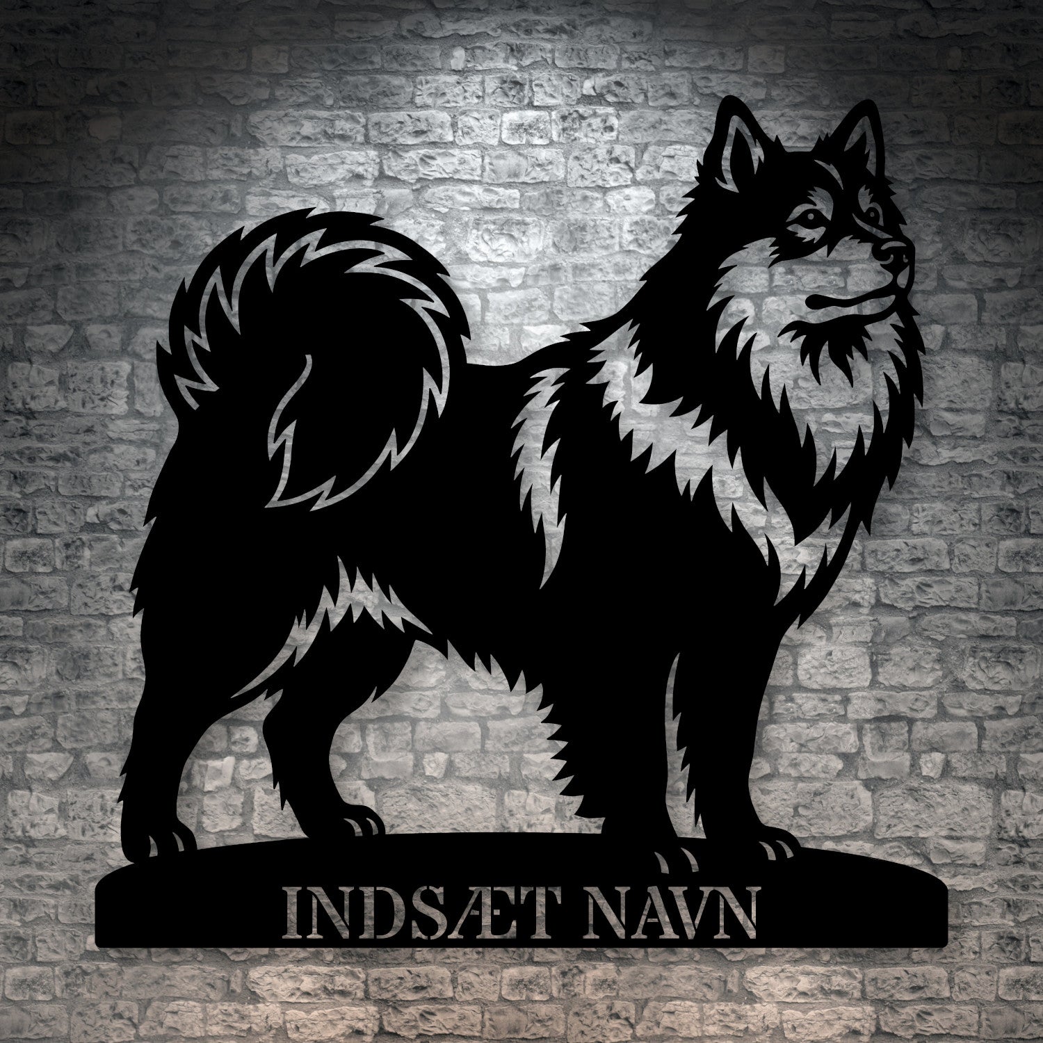 Personlig Svensk lapphund metalskilt med hundenavn