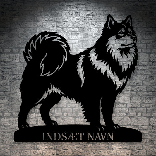 Personlig Svensk lapphund metalskilt med hundenavn
