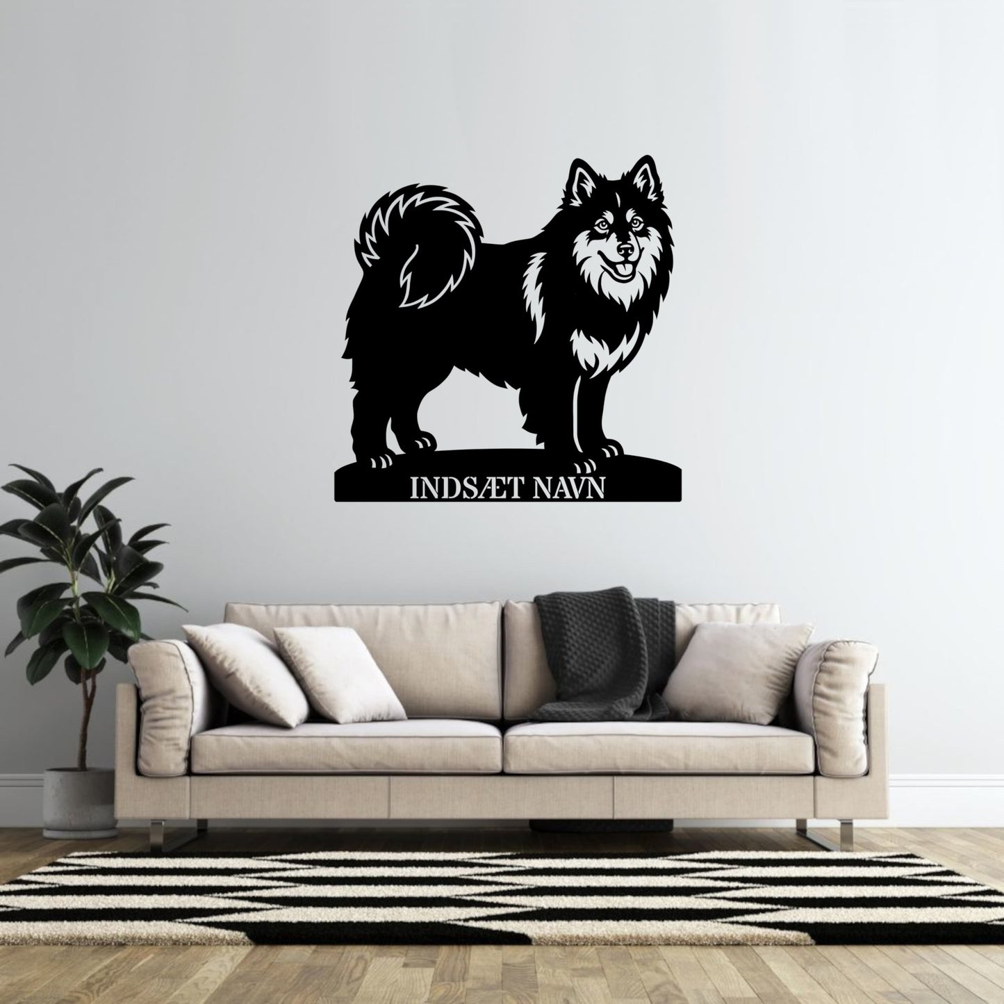 Personlig Svensk lapphund stort metalskilt med hundenavn.....