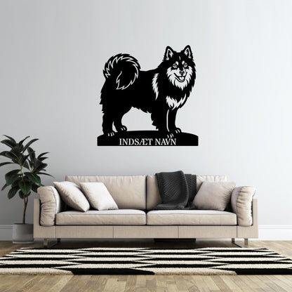 Personlig Svensk lapphund stort metalskilt med hundenavn.....