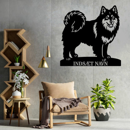 Personlig Svensk lapphund stort metalskilt med hundenavn...