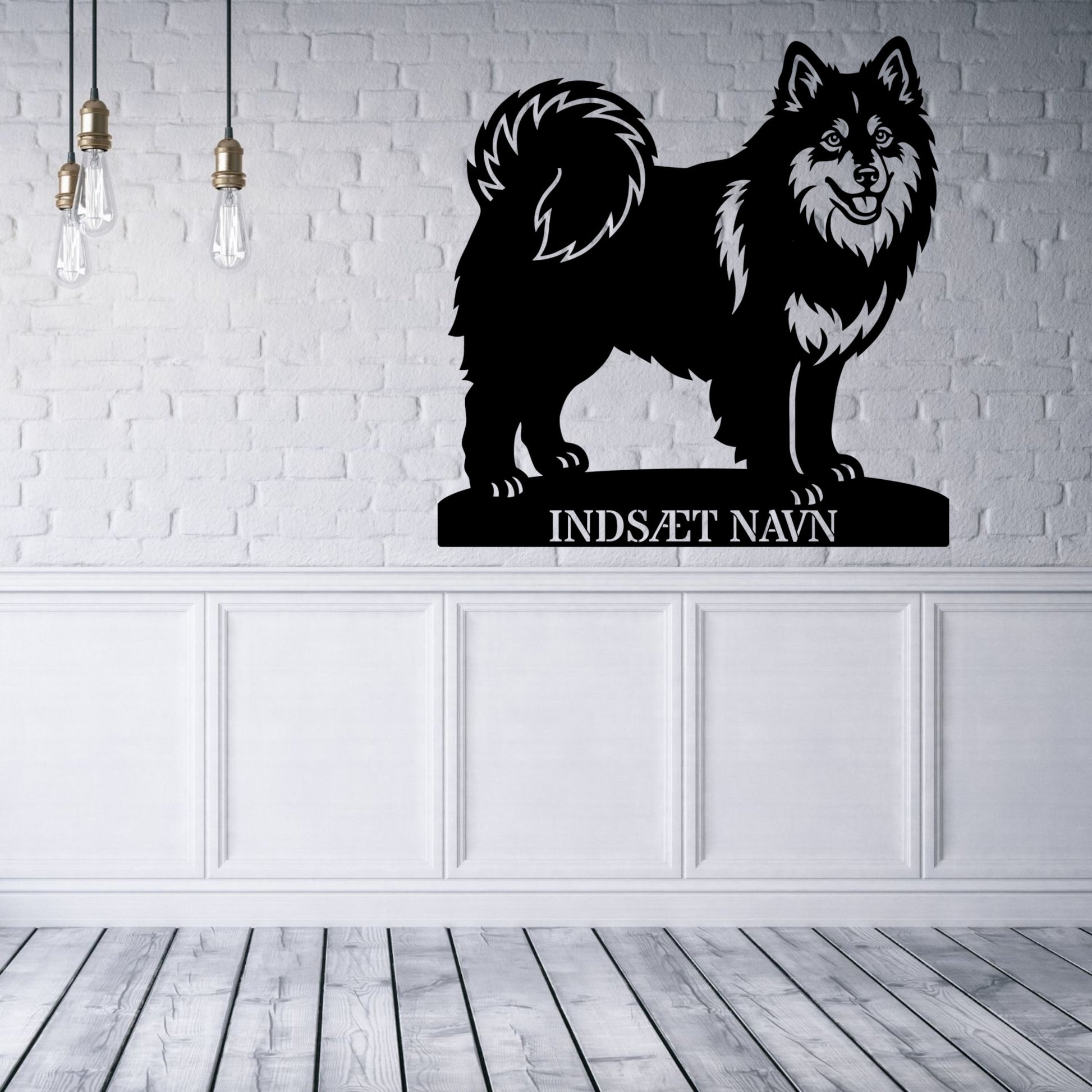 Personlig Svensk lapphund stort metalskilt med hundenavn..
