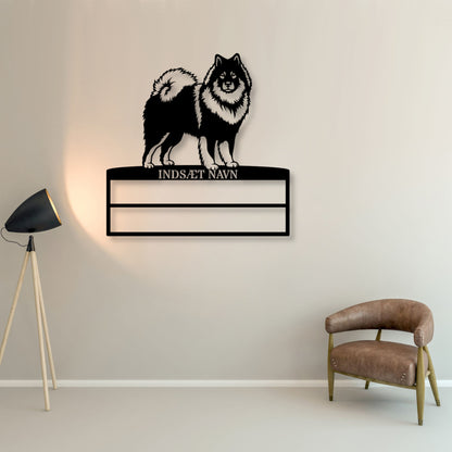 Personlig eurasier metal navneskilt med hundenavn til rosetter.....