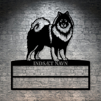 Personlig eurasier metal navneskilt med hundenavn til rosetter